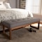 Baxton Studio Caramay Grey Upholstered Walnut Brown Finished Wood Bench 147-8194 - alternate 6